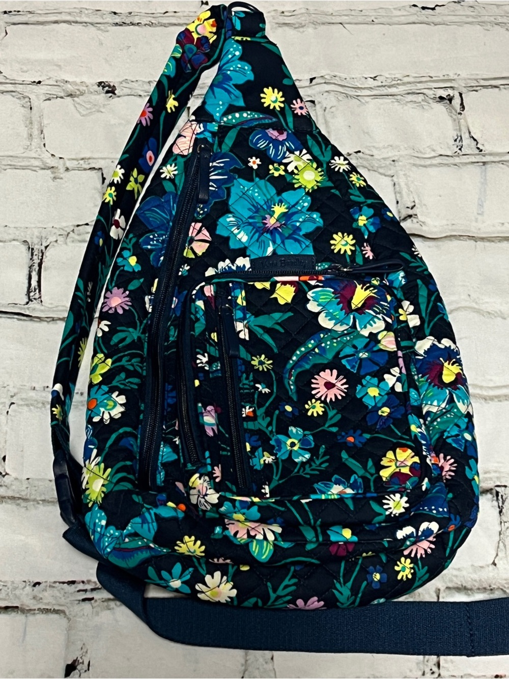 NWOT Vera Bradley Navy Floral Sling Bag